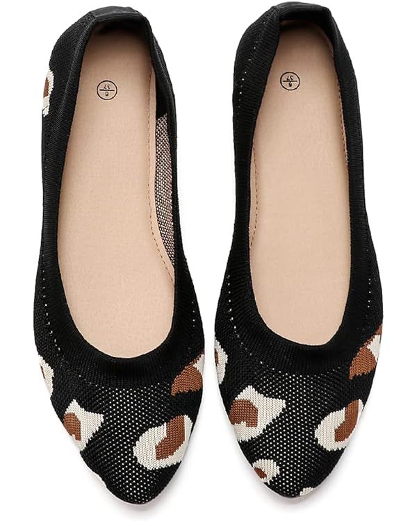 Shupua Women's Flats Black Flats Shoes Pointed Toe Ballet Flats Comfortable Bow Girls Flats Dress... | Amazon (US)