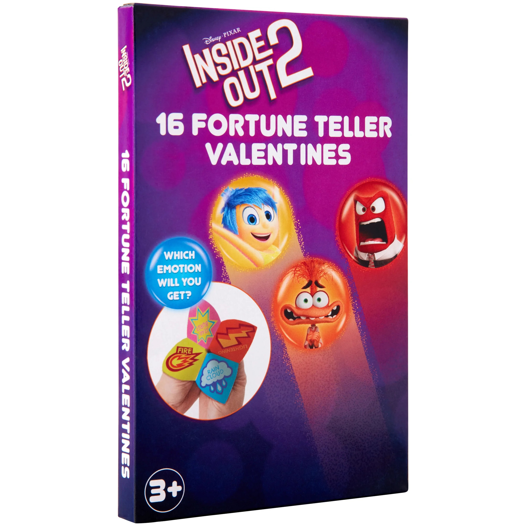 Inside Out 2 Valentine Exchange Cards, Multi-colored, Fortune Teller Activity, Papre, 16 Count | Walmart (US)