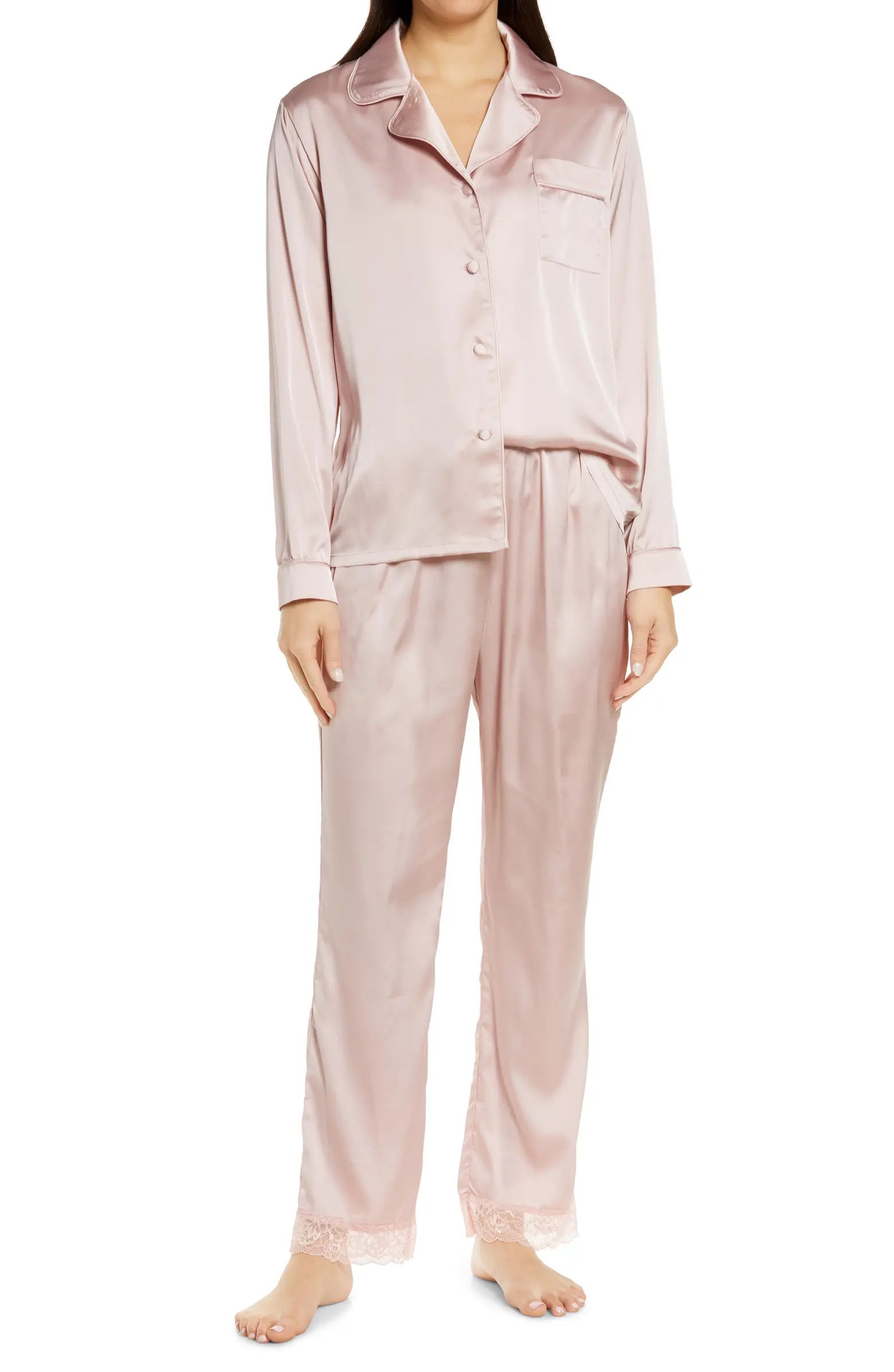 Long Sleeve Satin Pajamas | Nordstrom