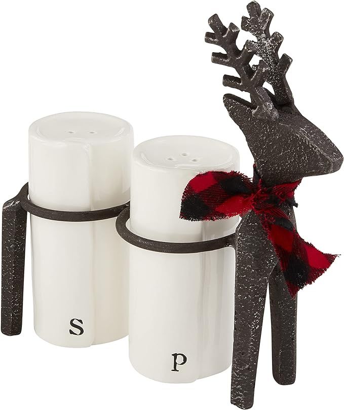 Mud Pie Christmas Deer Salt & Pepper Shaker Set, 5.75" x 2" | Amazon (US)