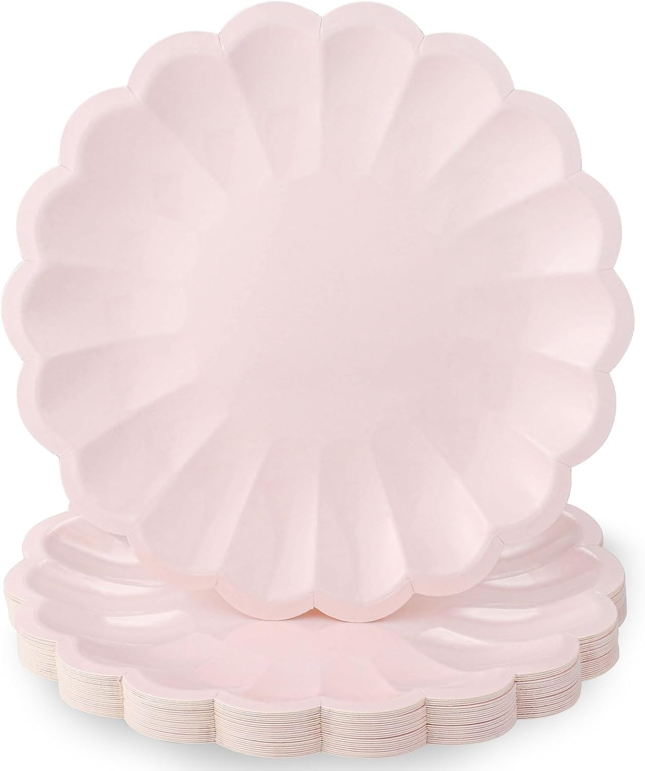 30 Pcs Pink Scalloped Paper Plates 9.5 In Valentine’s Paper Plates Shell Edge Pink Galentines P... | Amazon (US)