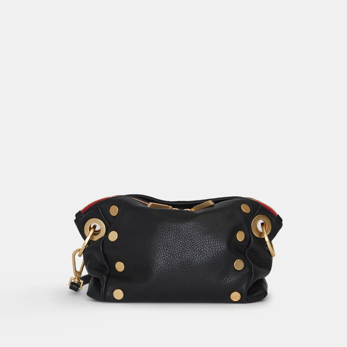 Daniel Crossbody Clutch | Black/Brushed Gold Red Zip | Sml 840220511296 | Hammitt (US)