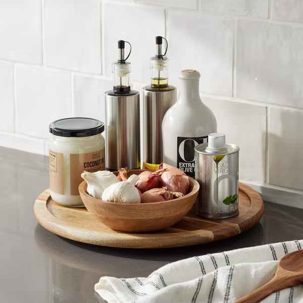 Large Acacia Turntable | The Container Store