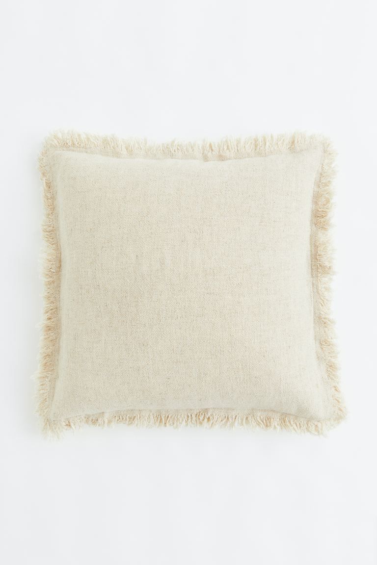 Linen-blend Cushion Cover - Light beige - Home All | H&M US | H&M (US + CA)