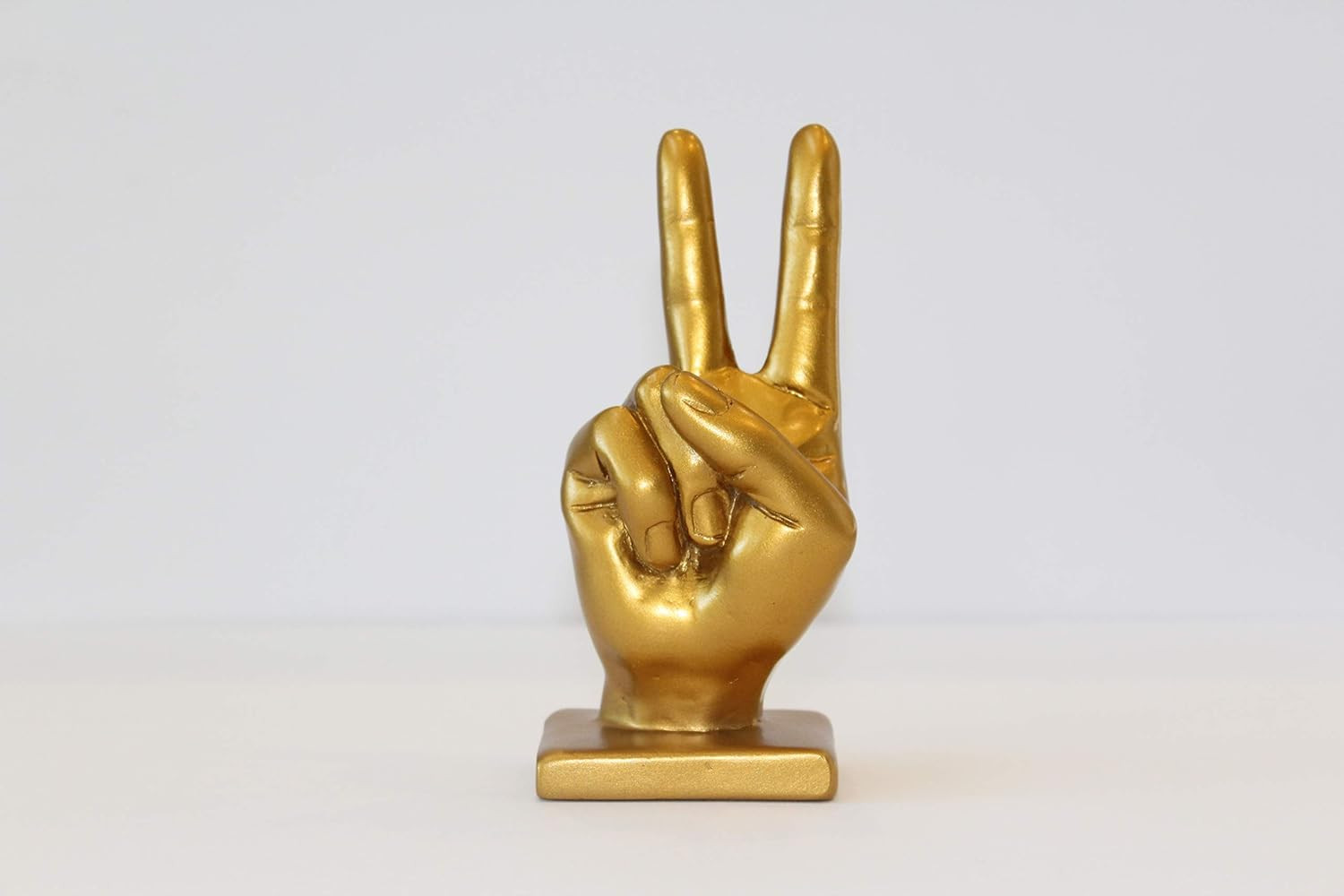 Peace Sign Hand Symbol Sculpture Gold | Amazon (US)