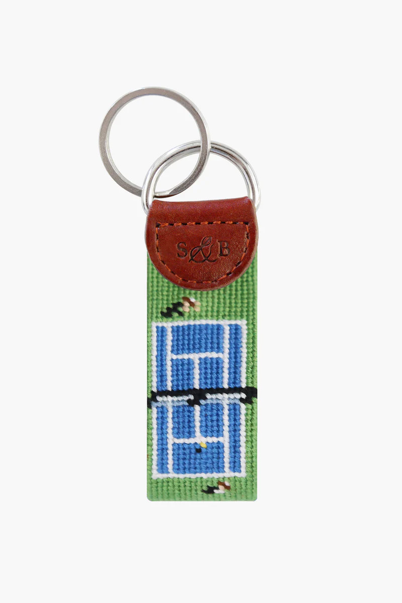 Tennis Overhead Needlepoint Key Fob | Tuckernuck (US)
