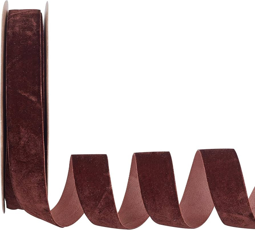 arricraft 20 Yards × 1 Inch Christmas Single Side Velvet Ribbon, Satin Ribbon Roll for Wedding, ... | Amazon (US)