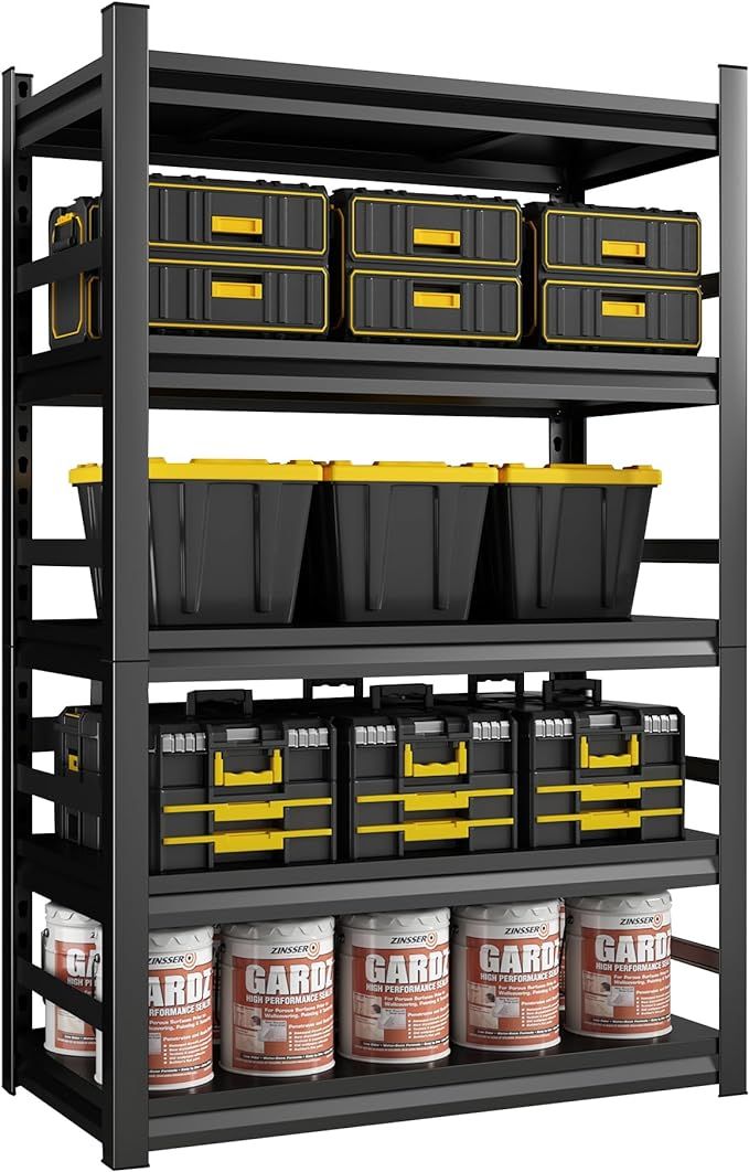 72" H Garage Shelving,Sturdy Garage Shelves Steel Heavy Duty Shelf,Large Metal Shelves,Adjustable... | Amazon (US)