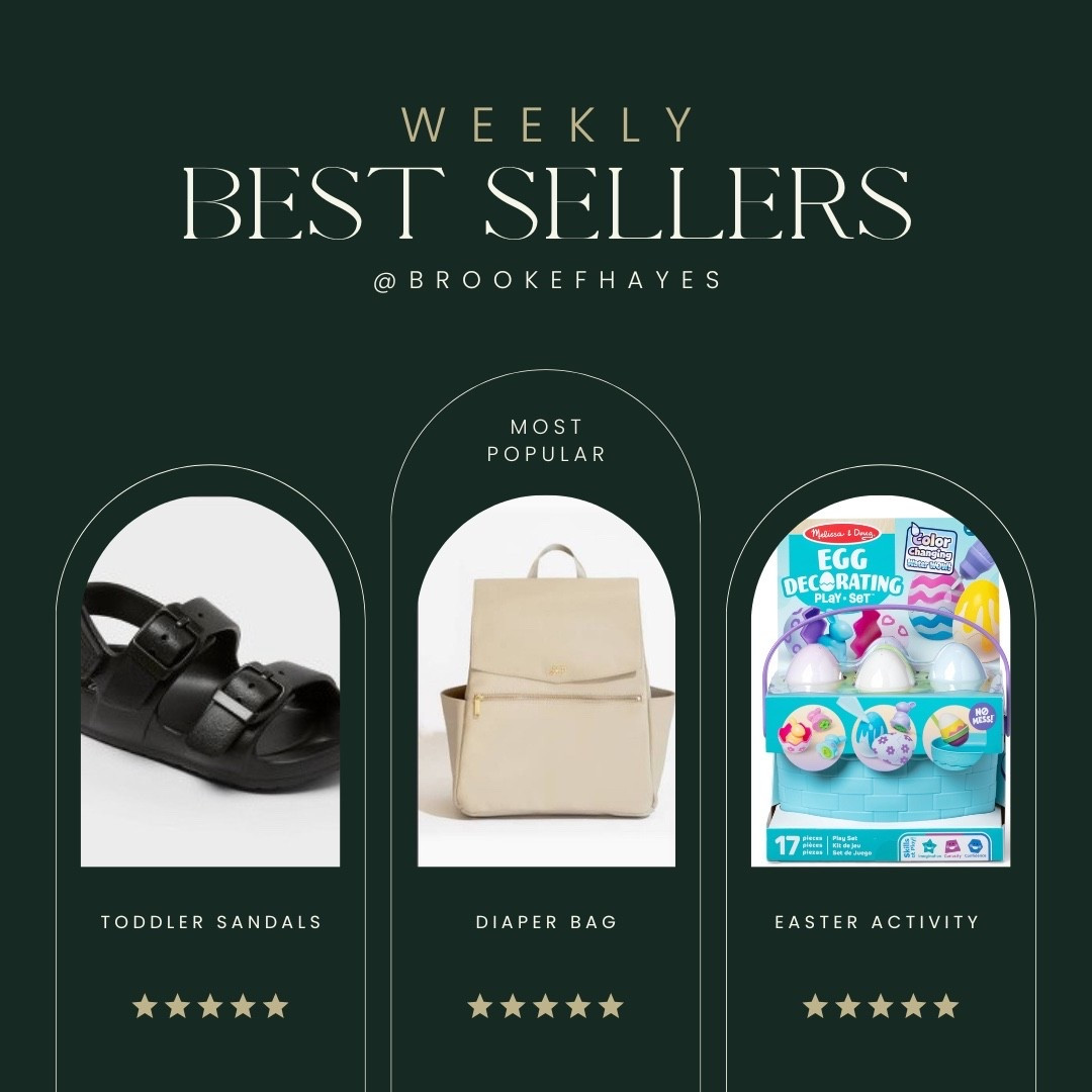 You guys have been loving these 3 in the last week! I got the sandals and the Easter egg decorating kit for my toddler for his Easter basket but the diaper bag is my fave! I love the look of it and the size as well! 

#LTKKids #LTKmomlife #LTKBaby
