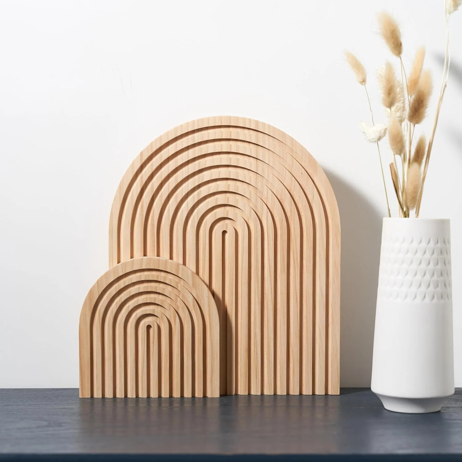 Set of 2 Wooden Arch Boho Decor for Shelf, Fireplace Mantel, Counter, Table, Dresser - Mid Centur... | Walmart (US)