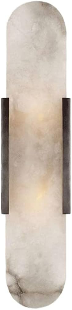 Modern Home Decoration White Marble Wall Sconce White Alabaster Sleek Unique Wall Light Bathroom ... | Amazon (US)