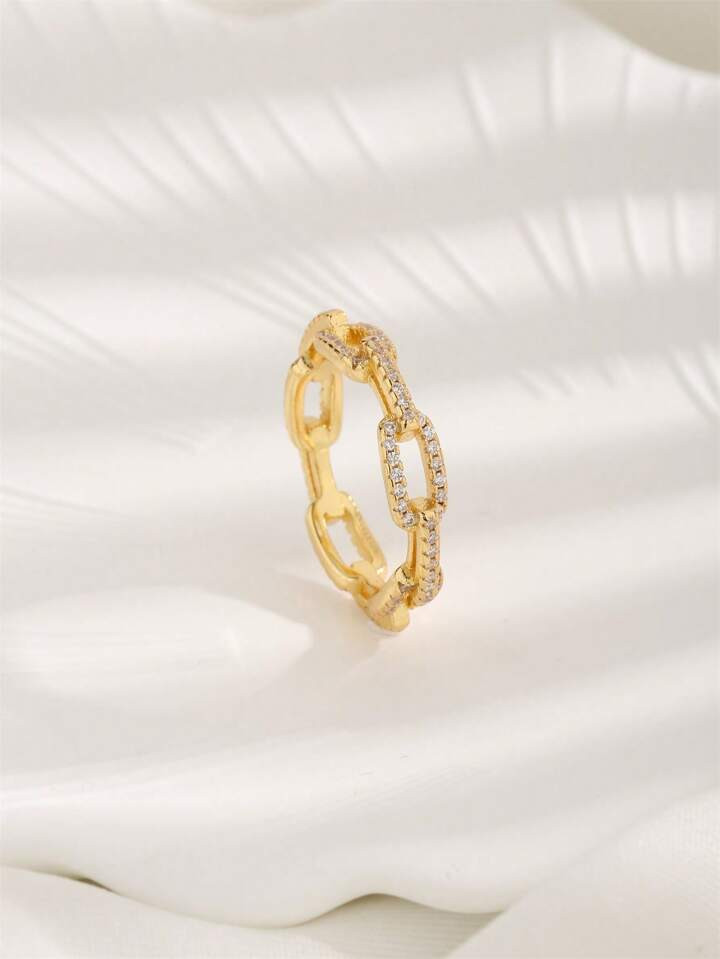 1pc Fashionable And Simple Cubic Zirconia Ring For Women, Suitable For Daily Wear, Valentine's Da... | SHEIN