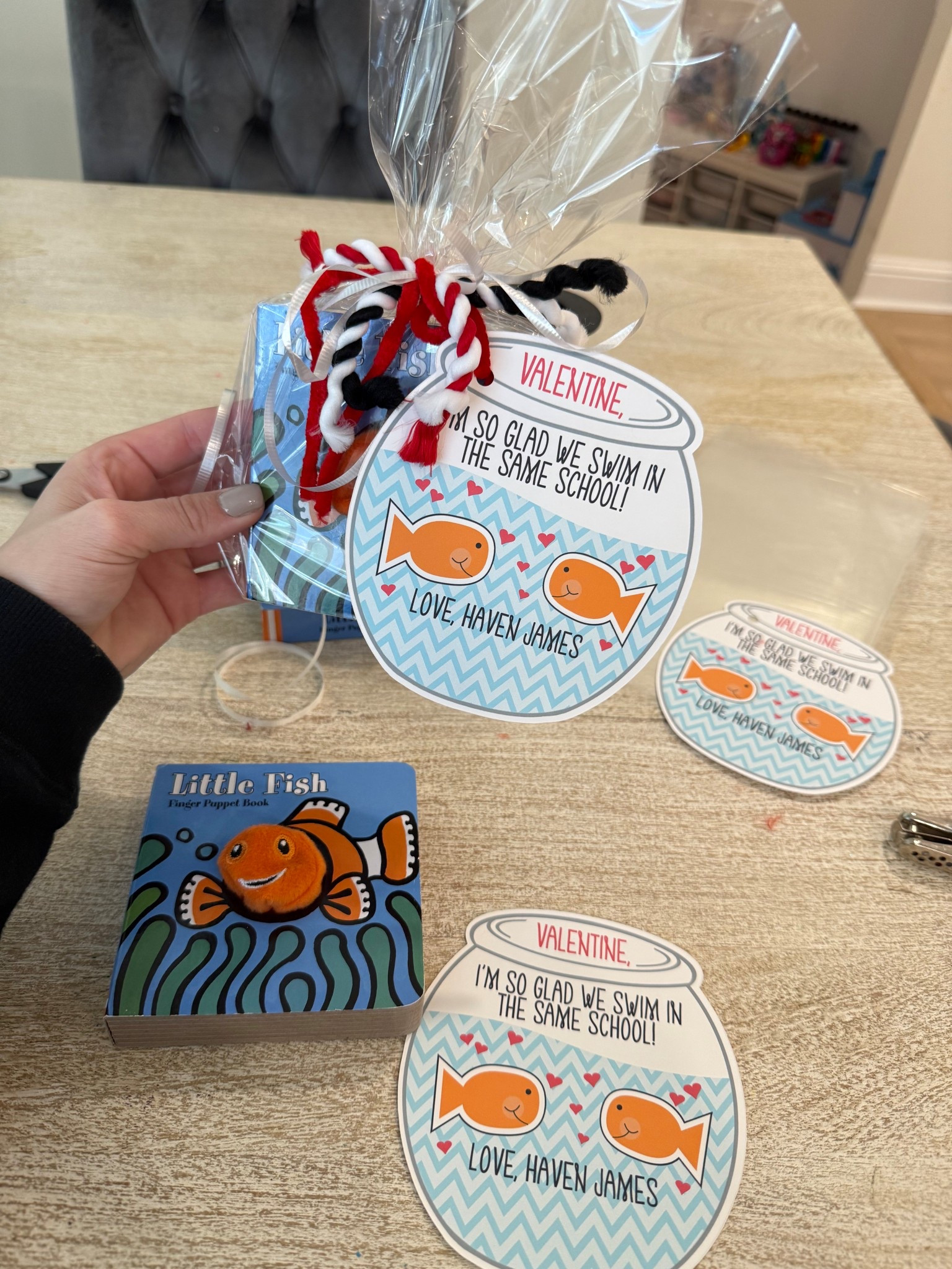 Valentines gift. Valentines goodie bag. Valentines. Vday. Kids gift. School gift. Fish gift. Kids toy. Kids book  