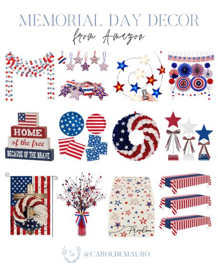 It's time to decorate your home for Memorial Day with these decor pieces: table covers, paper plates & utensils, string lights and more!
#hostesslife #tablescapeinspo #partyessentials #affordablefinds

#LTKStyleTip #LTKSeasonal #LTKHome