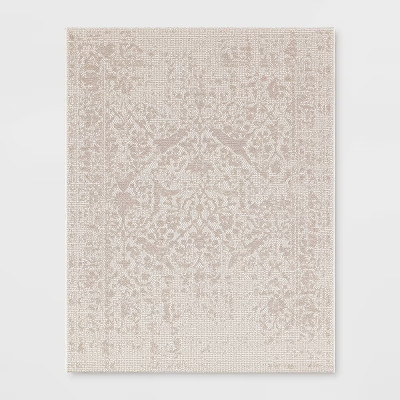 7'10"x10' Distressed Persian Outdoor Area Rug Ivory - Threshold™ | Target