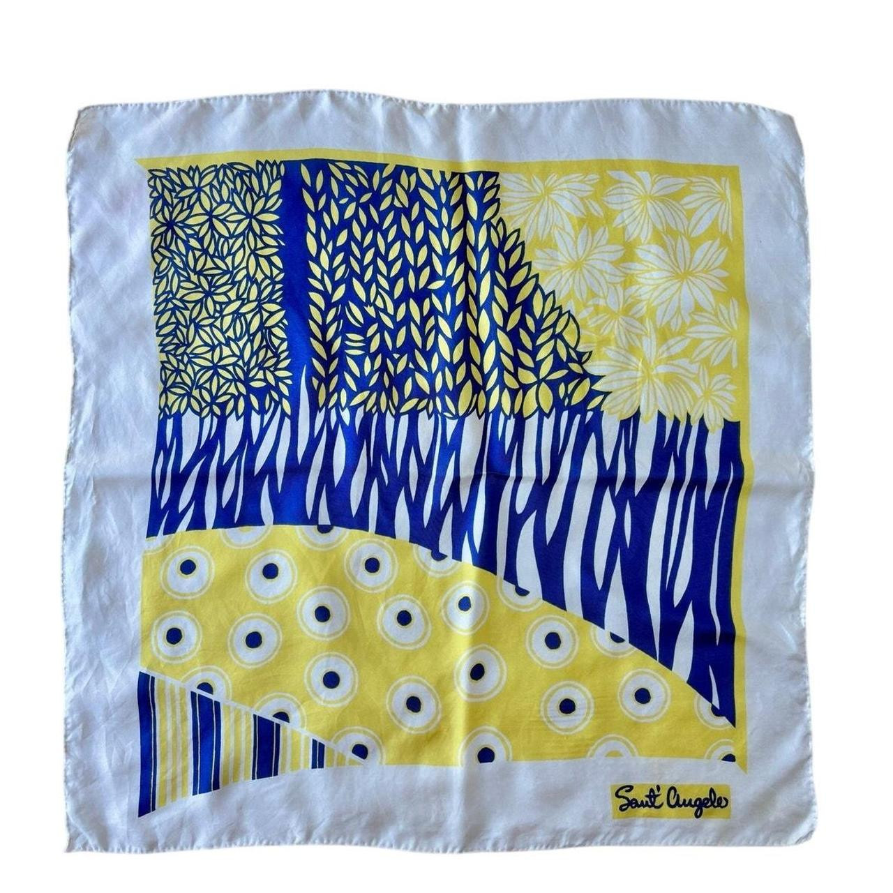 Giorgio di Sant'Angelo Women's Scarf - Blue/Yellow | Depop US