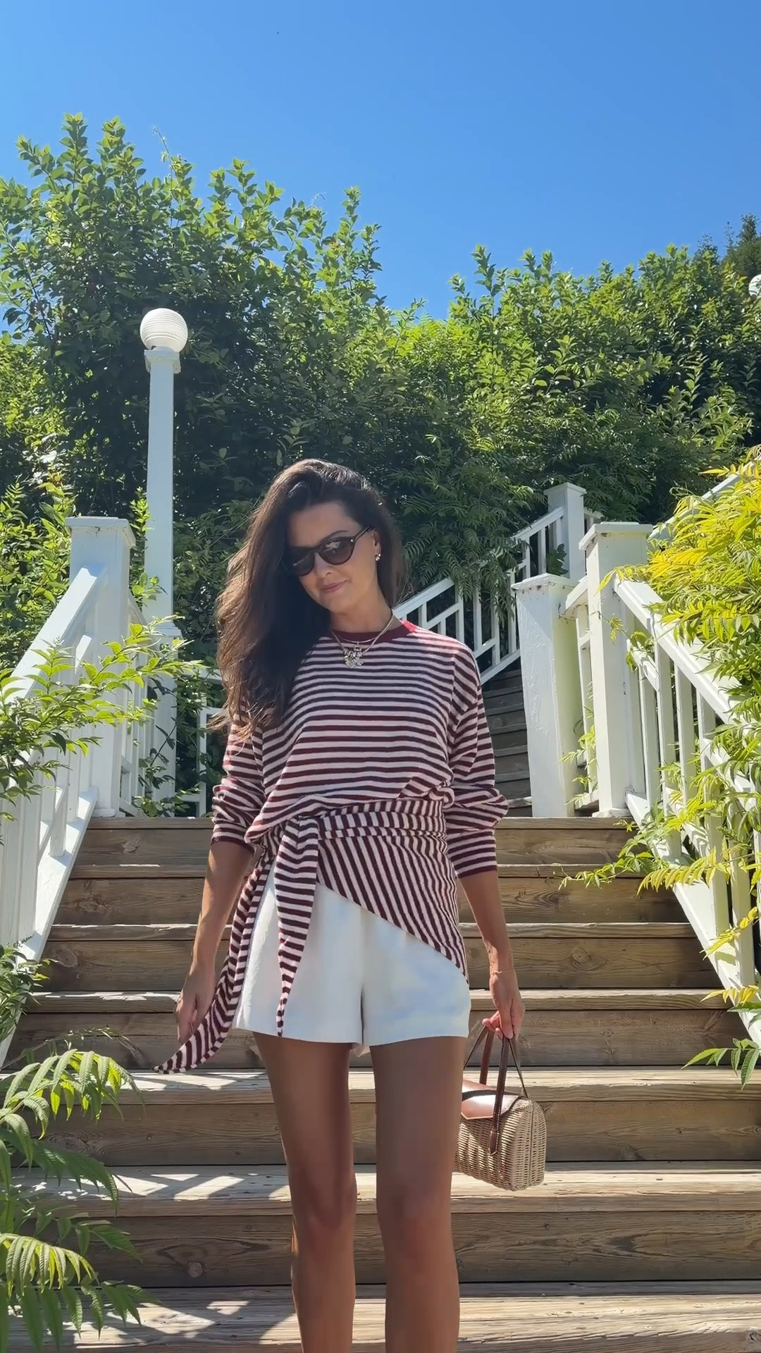 I am 5’7” wearing size XS in the sweater/shirt and small in the shorts!