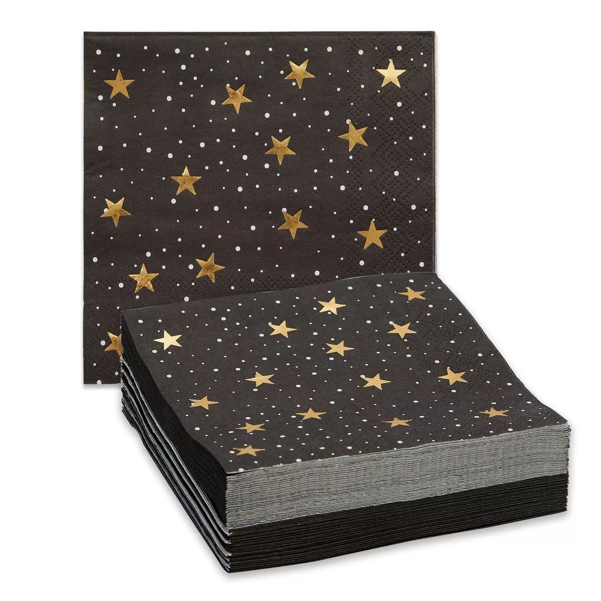 Blue Panda 50 Pack Starry Night Black and Gold Napkins for Cocktails Napkins and Party Supplies (... | Target