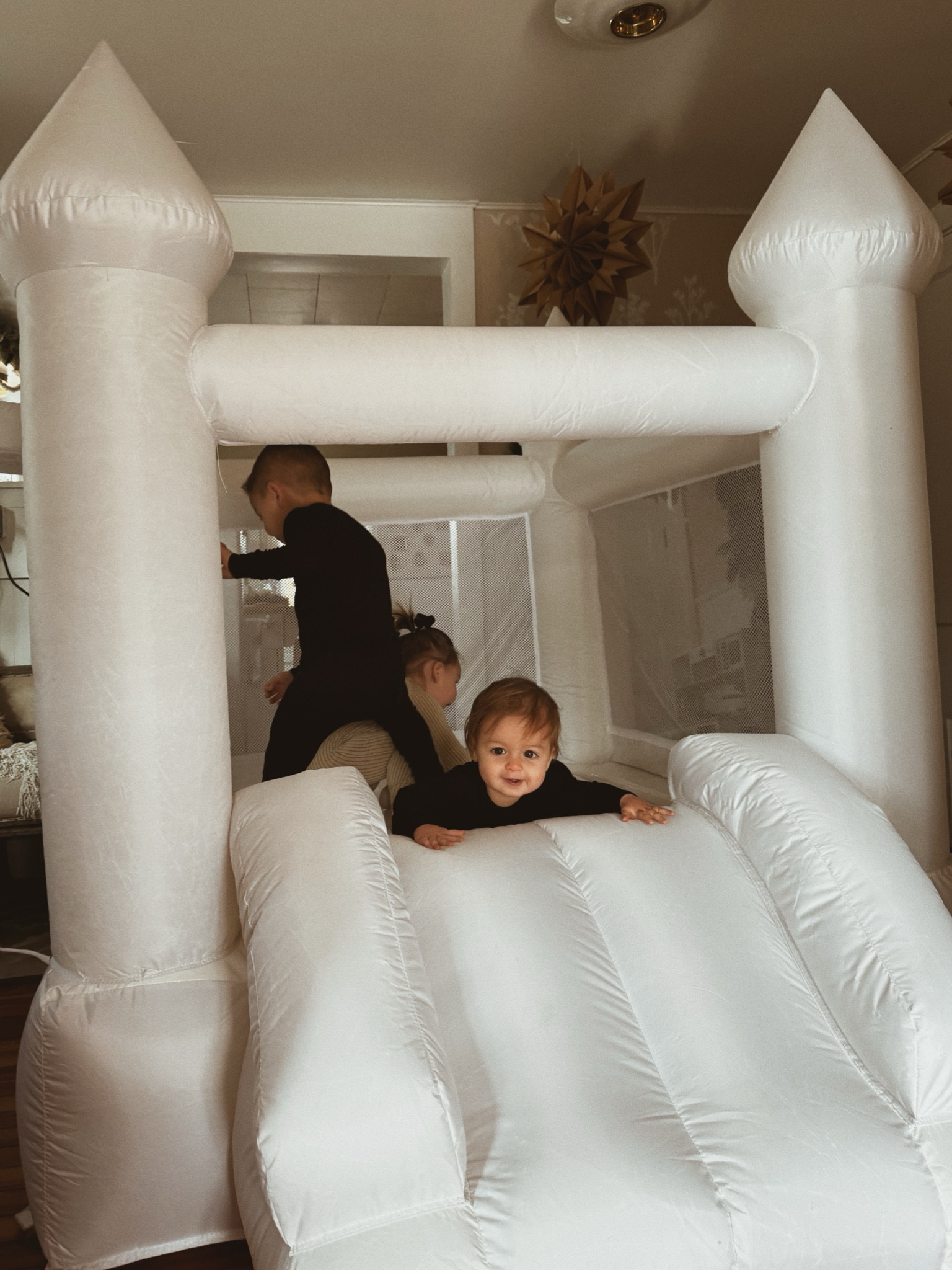 put up the bounce house for the babies today since it was too cold to play outside 🫶🏼

#LTKKids #LTKHome #LTKBaby