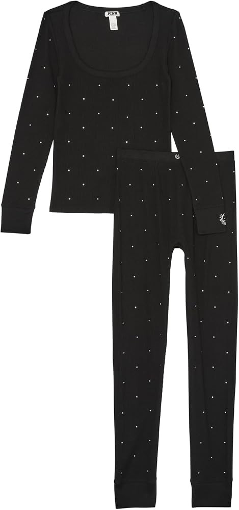 Victoria's Secret PINK Thermal Pajama Set, Long Sleeve Shirt & Leggings Set, Sleepwear for Women ... | Amazon (US)