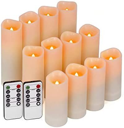 Enido Flameless Candles Led Candles Battery Operated Candles Exquisite Pack of 12 (D2.2'' x H4''5... | Amazon (US)