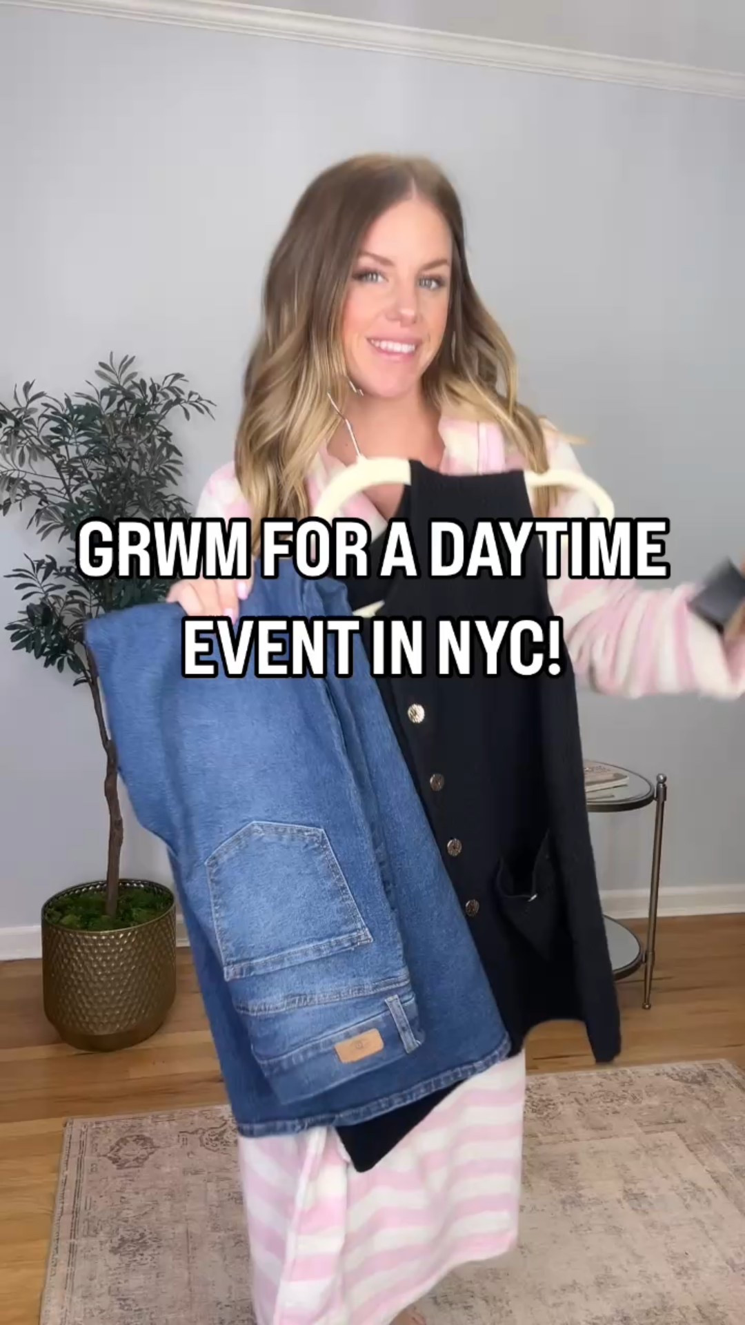 Headed to the city for an event today and I don’t really know what the dress code is so we are doing an elevated casual look. Love this vest paired with a basic pair of jeans! Used some jewelry to dress it up a bit  Size small in the vest. 

#LTKFindsUnder100 #LTKFindsUnder50 #LTKStyleTip