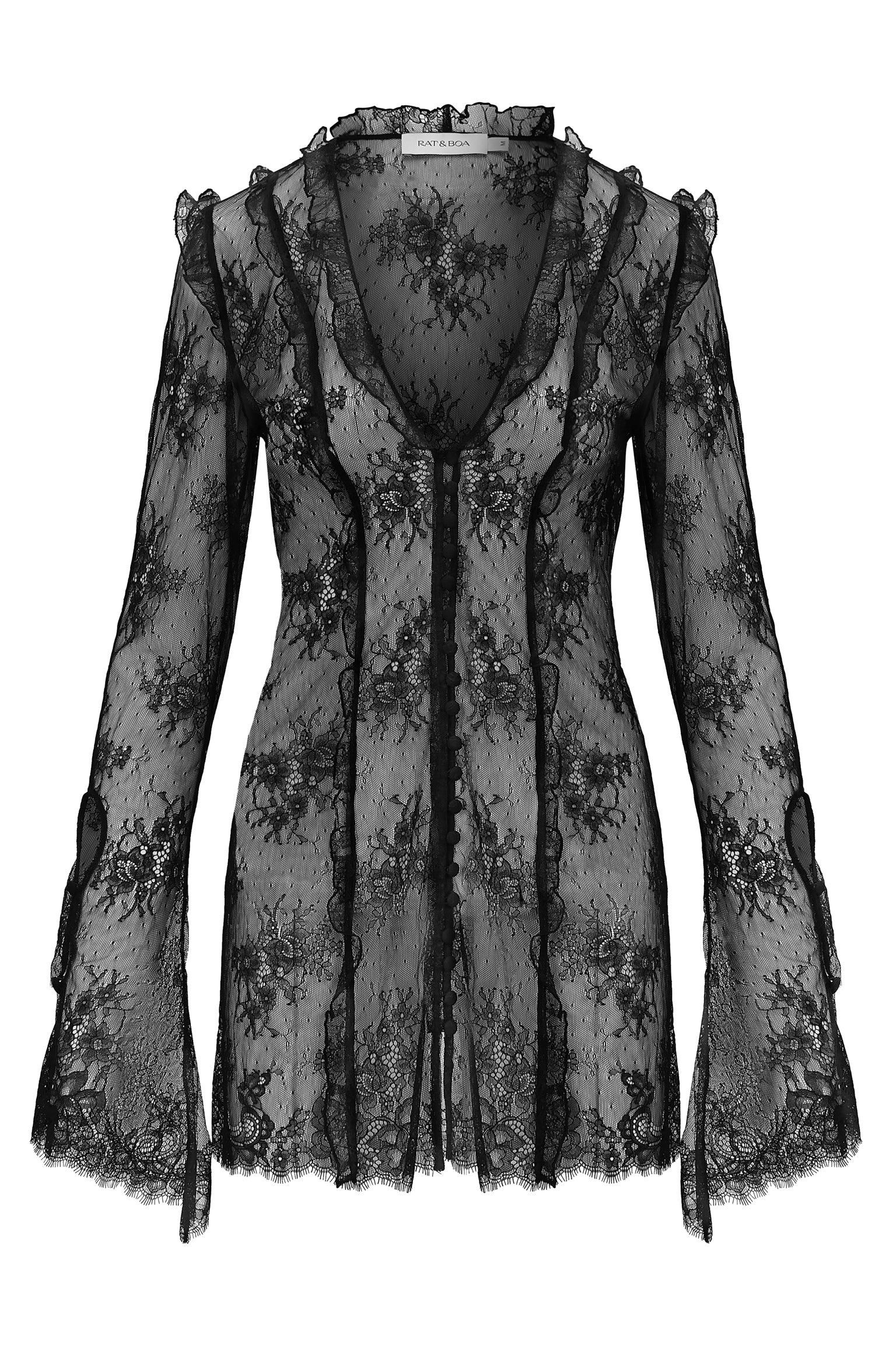 Rat & Boa Luana Lace Mini Dress XXS Black | Rat & Boa