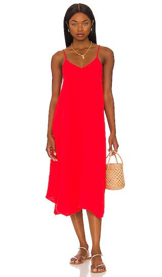 Beach Gauze Midi Dress in Lipstick Red Midi Dress Patriotic Outfit Patriotic Dress 4th Of July Dress | Revolve Clothing (Global)