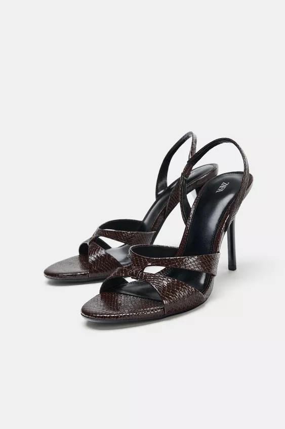 EMBOSSED HEEL SANDALS | Zara US