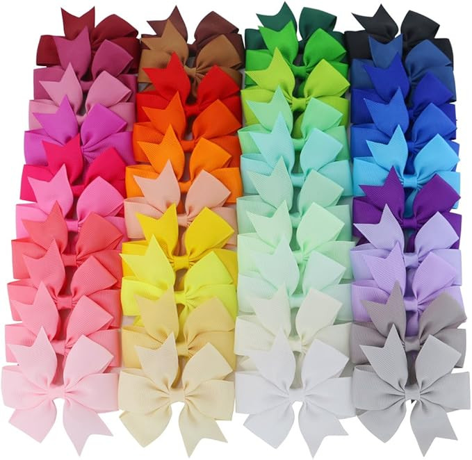 Mybigqueen 40Pcs 3'' Baby Hair Bows For Girls Grosgrain Boutique bow Clips For Teens Toddlers Kid... | Amazon (US)