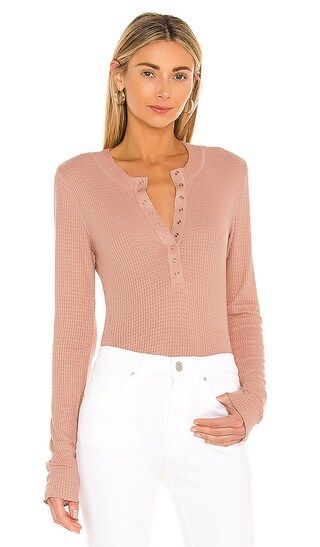One Of The Girls Henley Top in Rose | Revolve Clothing (Global)