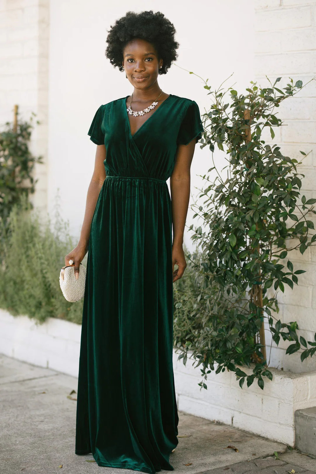 Vanessa Velvet Surplice Maxi Dress | Morning Lavender