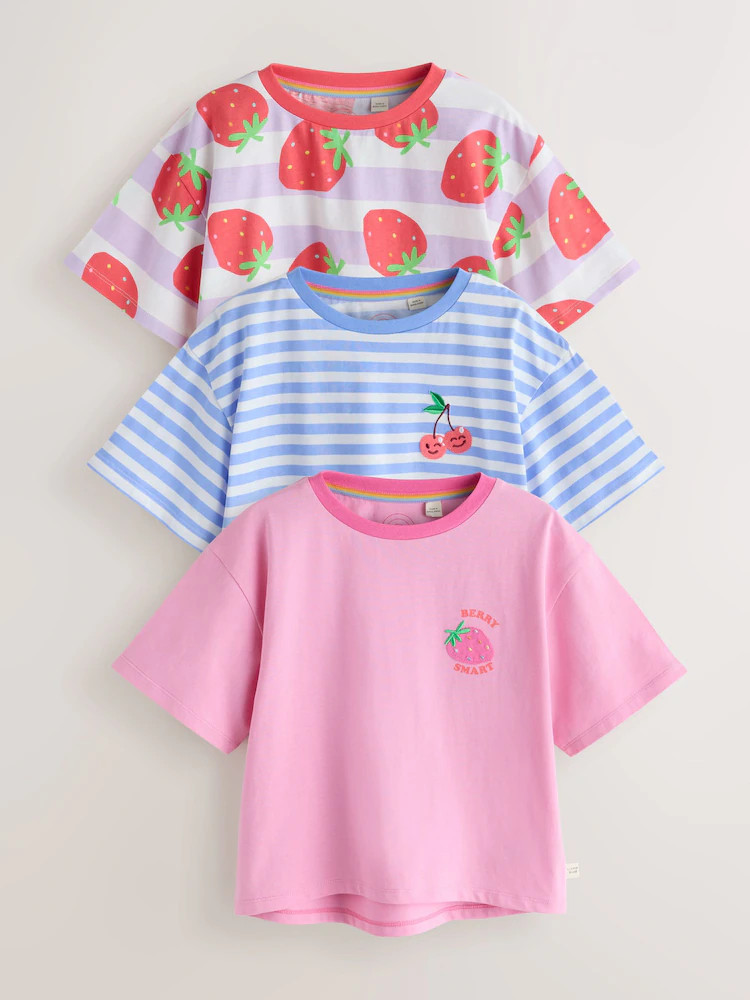 Little Bird by Jools Oliver Fruity Short Sleeve T-Shirts 3 Pack | Next US