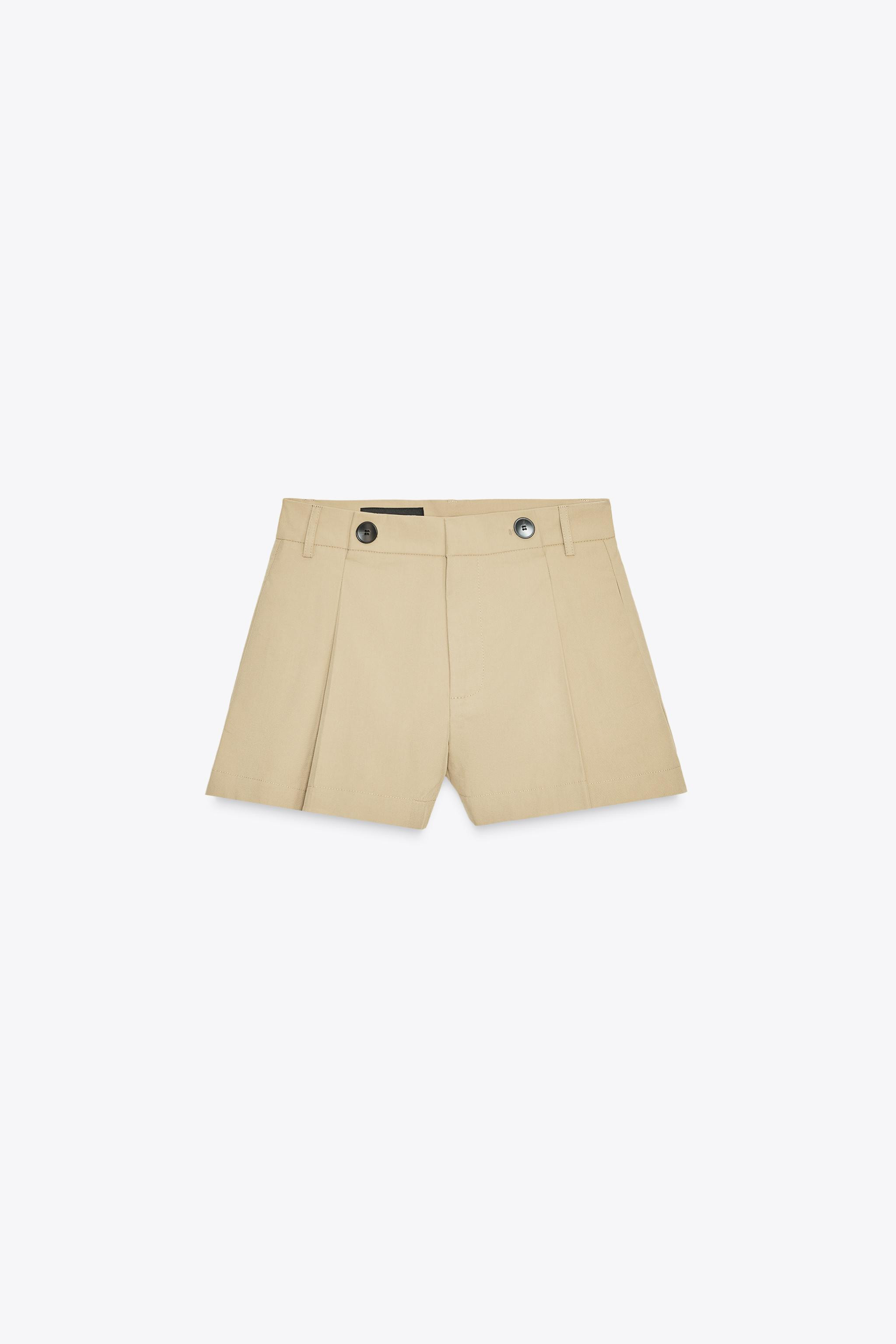 PLEATED SHORTS WITH BUTTONS | Zara UK