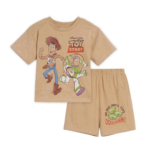 Disney Toy Story Toddler Boys T-Shirt and Shorts Outfit Set Toy Story Beige 2T | Amazon (US)