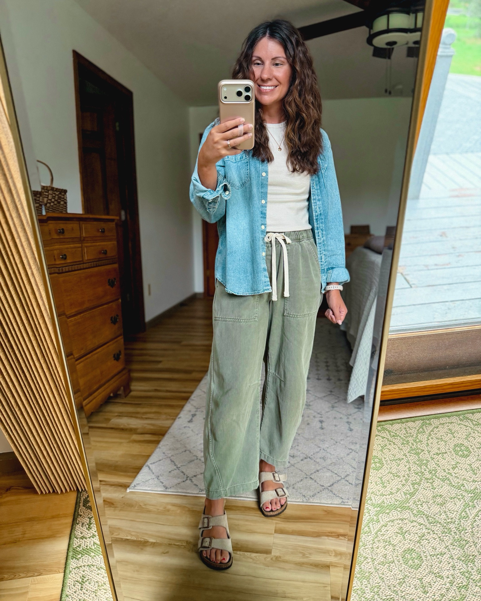 small in my tee, small in my denim shirt and xs petite/short in my pants. My birkenstocks are size 36

#LTKPetite #LTKSeasonal #LTKootd