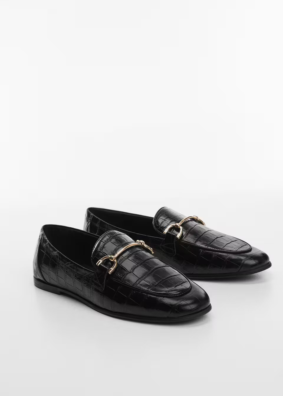 Leather moccasins with metallic detail -  Women | Mango United Kingdom | MANGO (UK)