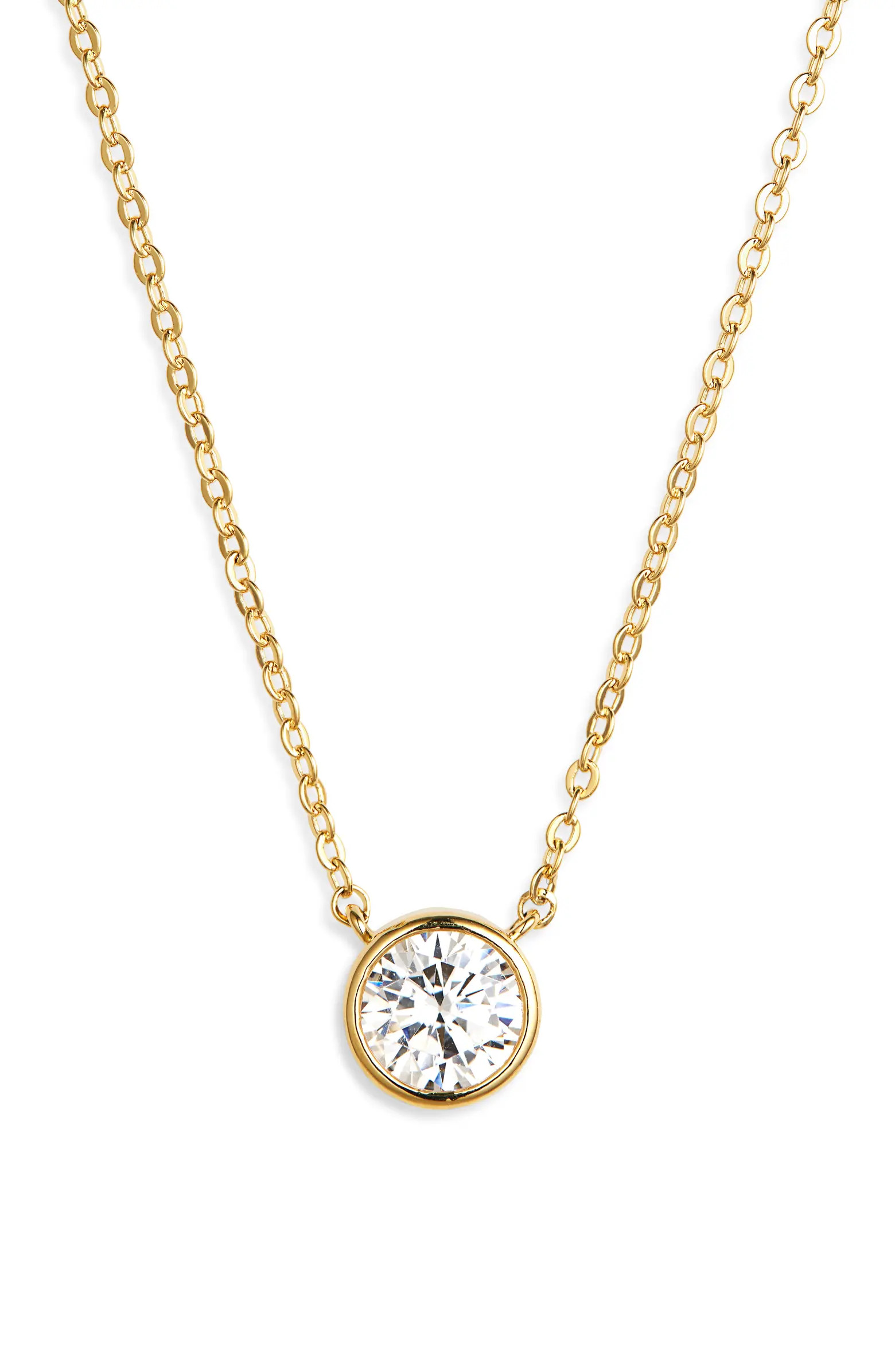 Nordstrom Solitaire Bezel Pendant Necklace | Nordstrom | Nordstrom