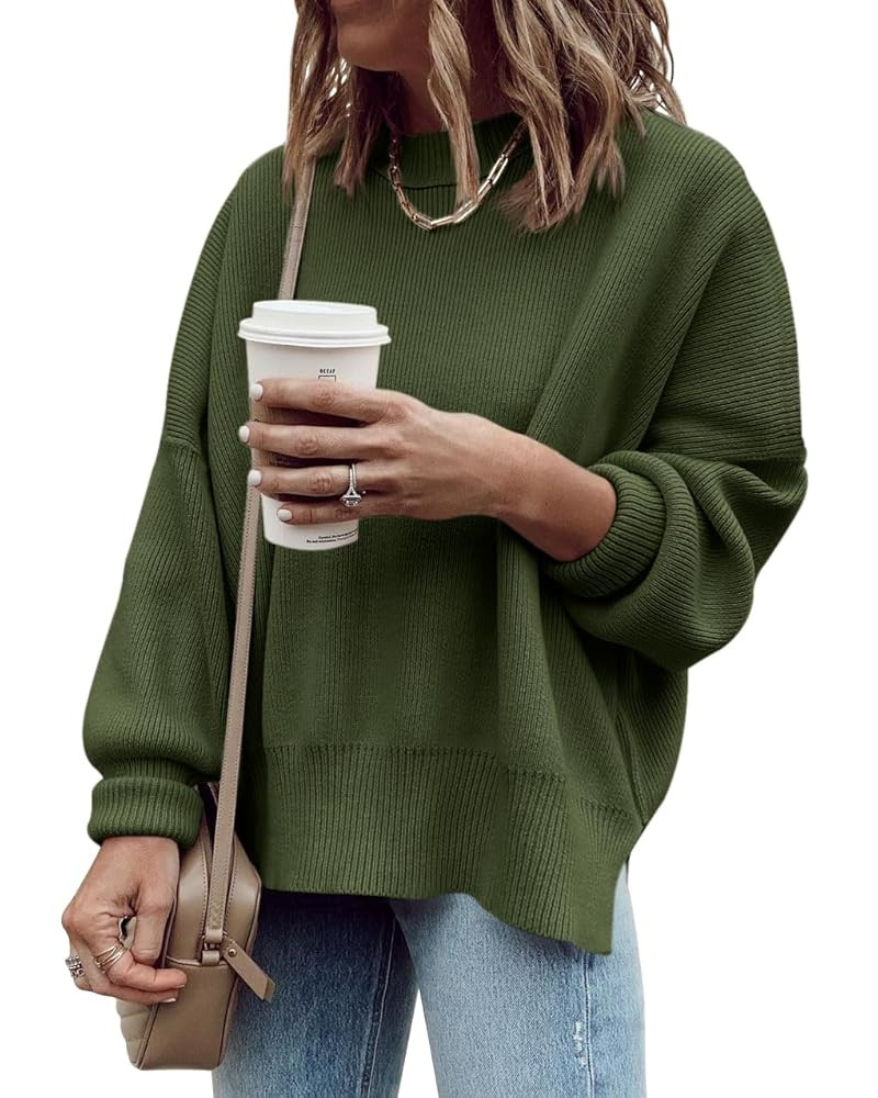 Imily Bela Womens Oversized Tunic Sweaters Fall Slouchy Long Sleeve Ribbed Knit Side Slit Pullove... | Amazon (US)