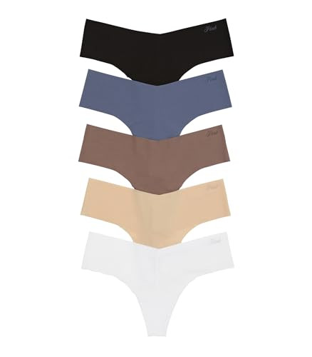 Victoria's Secret PINK Raw Cut No Show Thong Panty Pack, Thong Panties, Underwear for Women, Assorted (XXL) | Amazon (US)