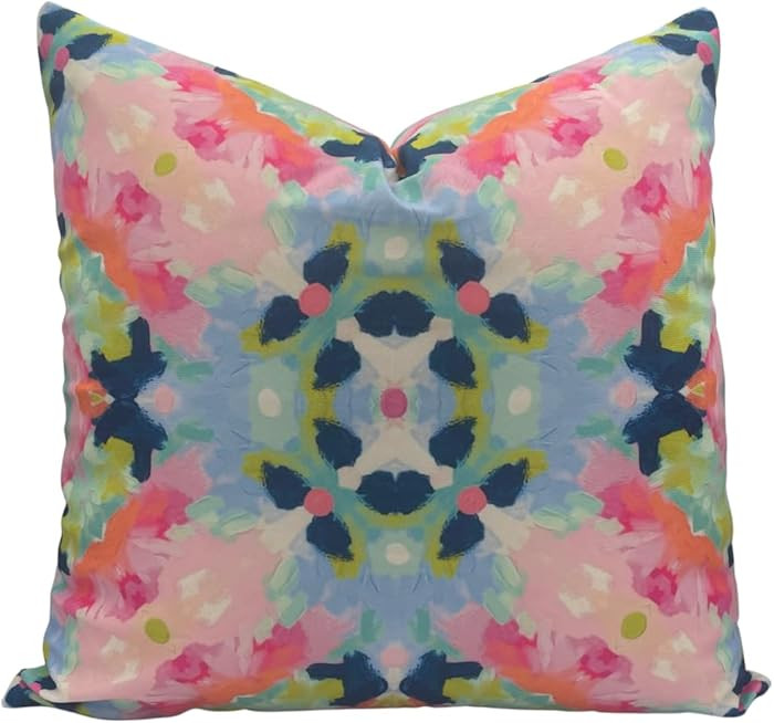 Throw Pillow Cover 20"x20" 12"X20", Bright Pink, Blue, Green Decorative Cushion Cover | Amazon (US)