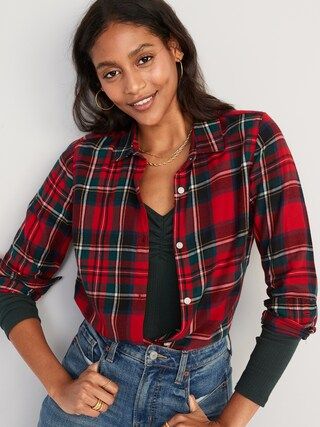 Women / TopsPlaid Flannel Classic Shirt for Women | Old Navy (US)