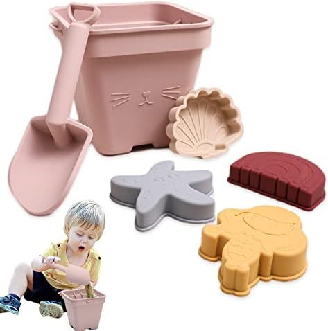 JETM·HH Beach Toys for Kids 3-10 - Silicone Sand Toys Set with Mesh Bag - Sand Molds Tools Includes  | Amazon (US)