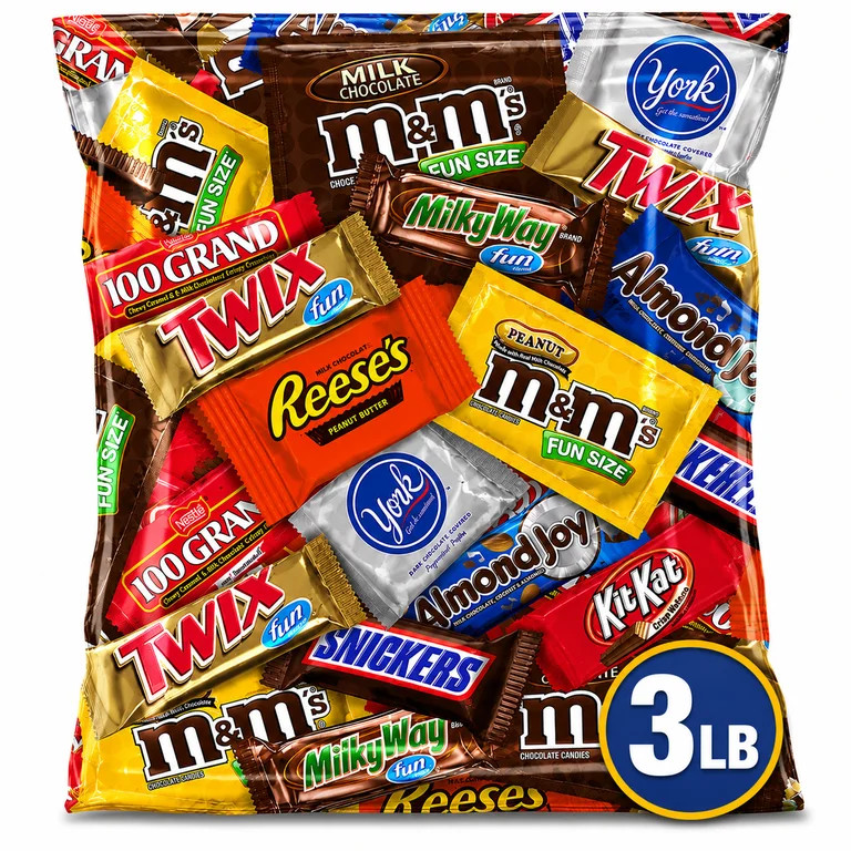 SupplyTiger Bulk Chocolate Bundle of (3lb) Variety Assortment Minis & Fun Size Mix | Walmart (US)