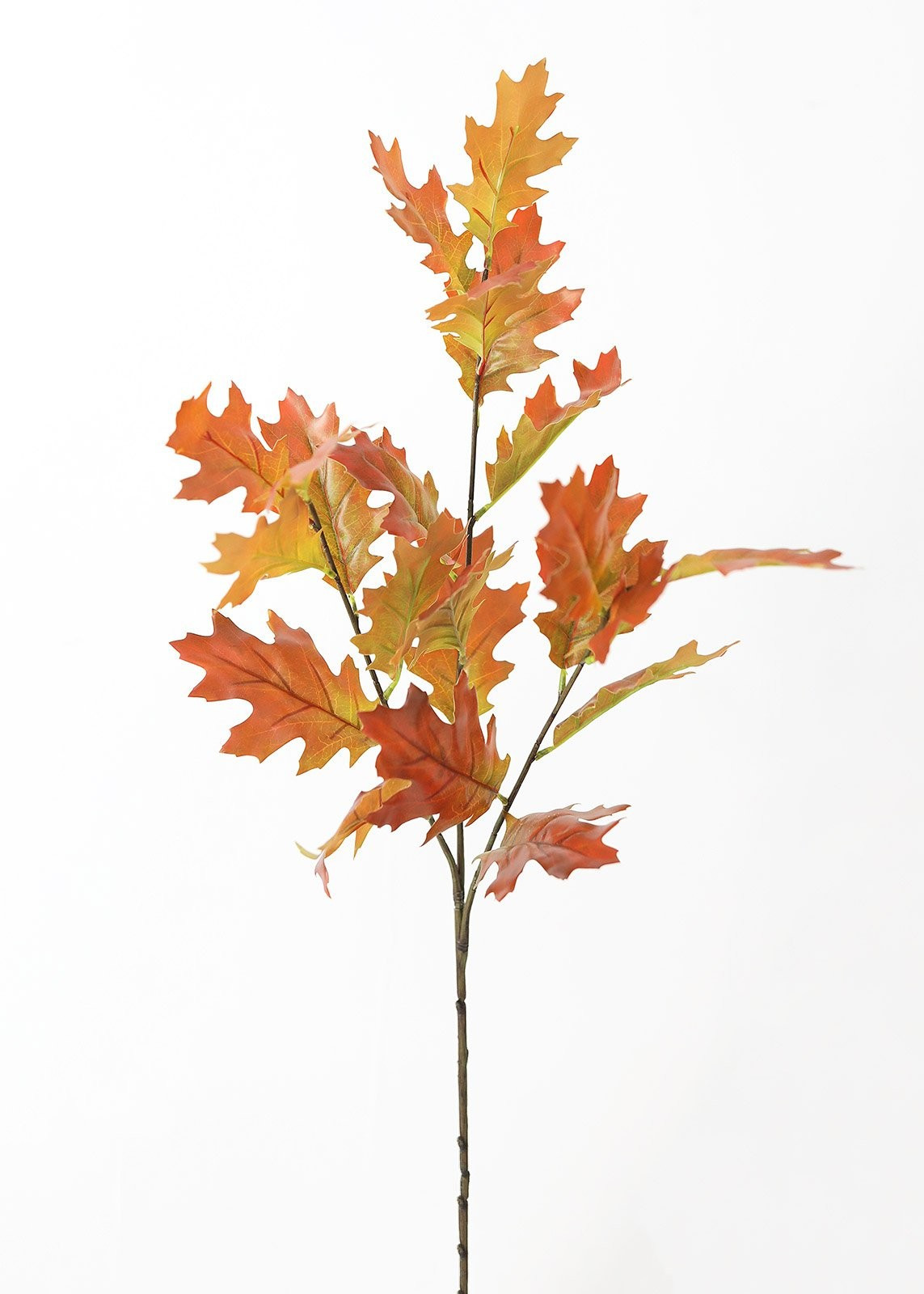 Autumn Orange Artificial Fall Oak Leaf Branch - 38" | Afloral (US)