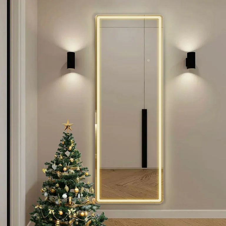 EDX Led Full Body Mirror 64"x 21" Full Length Mirror with LED lights Wall Mounted Free Standing L... | Walmart (US)