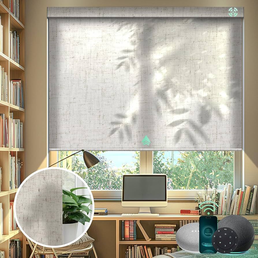 Yoolax Motorized Blinds with Remote, Light Filtering Smart Shades work with Alexa Google Home, Au... | Amazon (US)