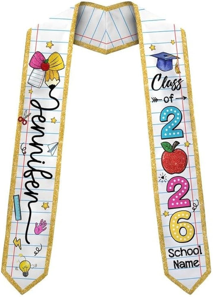 Chillever Custom Preschool Kindergarten Graduation Stole Personalized Name, Kids Pre-K Ceremony S... | Amazon (US)