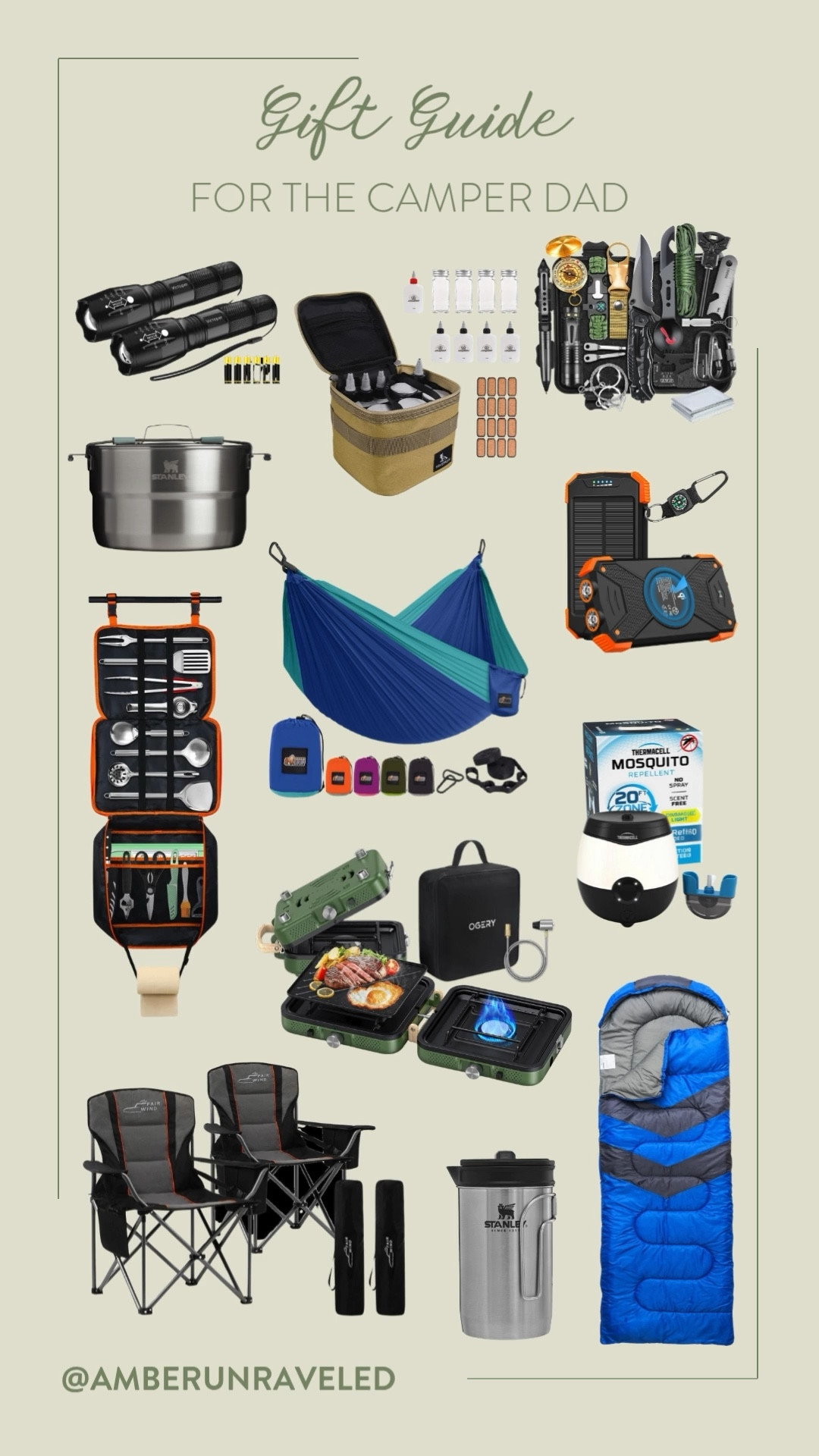 Equip the outdoor-loving dad with the best gear from Amazon! They'll surely need a portable grill and hammock to sturdy flashlights, and a sleeping bag. This guide has it all for the camper dad.
#campingessentials #outdooractivities #fathersdaygifts #naturelover #amazonfinds

#LTKMens #LTKSeasonal #LTKGiftGuide