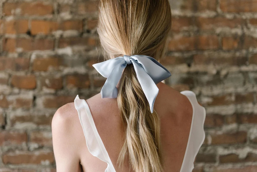 Silk Skinny Scarf - Blue | Etsy (US)